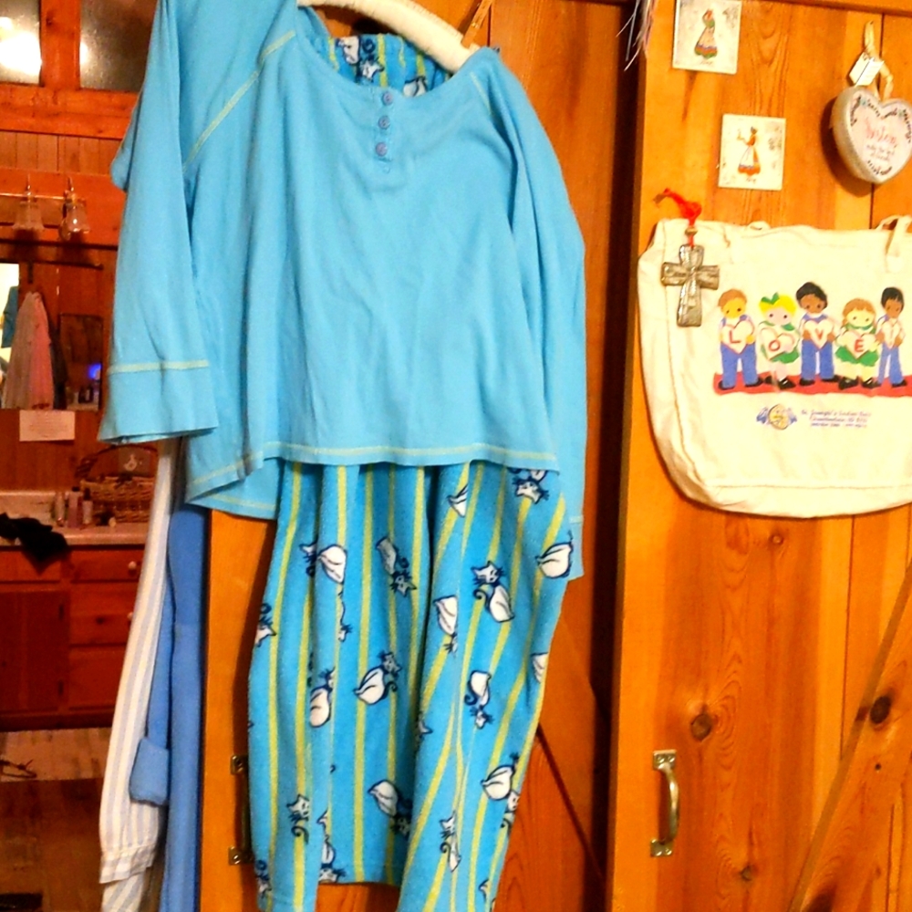 Blue cat PJS size large